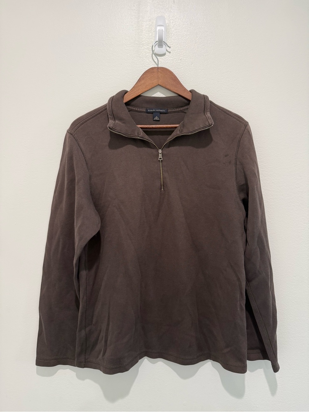 Banana Republic Men's Brown Quarter-Zip Pullover Sweater